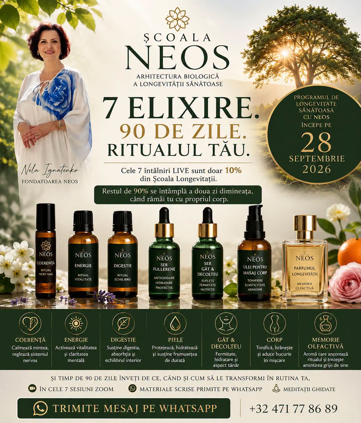 The NEOS Healthy Longevity Program begins on September 28, 2026.